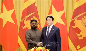 Chủ tịch nước Lương Cường hội đàm với Tổng thống Sri Lanka