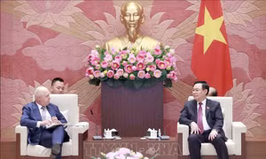 Chủ tịch Quốc hội Vương Đình Huệ tiếp Bộ trưởng bang Victoria của Australia