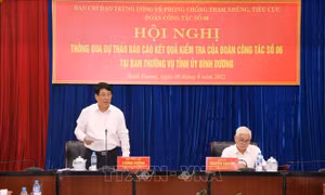 BCĐ Trung ương về phòng, chống tham nhũng, tiêu cực thông qua dự thảo Báo cáo kết quả kiểm tra tại Bình Dương