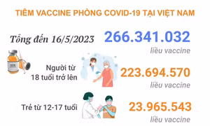 Tình hình tiêm vaccine phòng COVID-19 tại Việt Nam tính đến hết ngày 16/5/2023