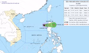 Bão số 3 giữ nguyên cường độ, hướng về phía Bắc đảo Luzon (Philippines)