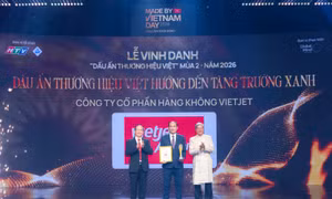 Vietjet được vinh danh 'Dấu ấn Thương hiệu Việt hướng tới tăng trưởng xanh'