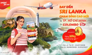 Cùng Vietjet khám phá Sri Lanka, tận hưởng giá vé chỉ từ 0 đồng