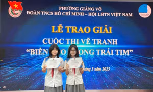 Nét cọ tuổi 15 và tình yêu biển đảo của học sinh 9A7 trường THCS Giảng Võ 2 (Ba Đình, Hà Nội)