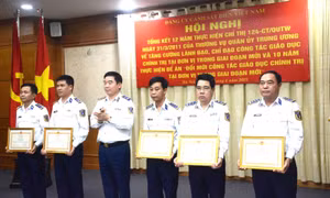 Trung tướng Bùi Quốc Oai trao bằng khen tặng các tập thể và cá nhân có thành tích xuất sắc trong thực hiện Chỉ thị 124 và Đề án "Đổi mới công tác giáo dục chính trị tại đơn vị trong giai đoạn mới