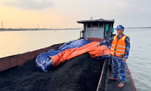 BTL Vùng Cảnh sát biển 1 bắt giữ tàu chở 110 tấn than không rõ nguồn gốc