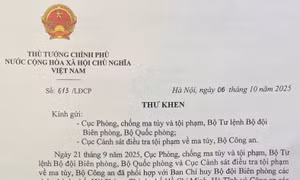 Thư khen Bộ đội Biên phòng và Công an triệt phá đường dây ma túy lớn