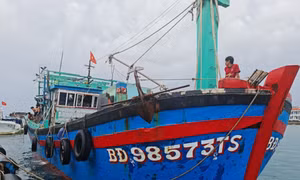 Trung tâm dịch vụ hậu cần, kỹ thuật đảo Trường Sa giúp đỡ tàu cá ngư dân Bình Định
