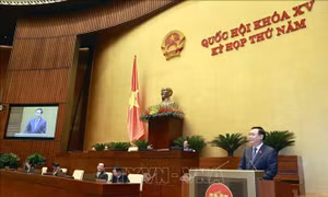 Chủ tịch Quốc hội Vương Đình Huệ phát biểu kết thúc nhóm vấn đề thứ ba thuộc lĩnh vực khoa học và công nghệ