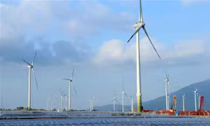 Trang trại điện gió Trung Nam được khánh thành ngày 16/4/2021 tại huyện Thuận Bắc (Ninh Thuận). Ảnh: Công Thử/TTXVN