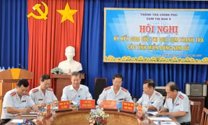 Thanh tra của 6 tỉnh miền Đông Nam Bộ (Cụm X) ký kết giao ước thi đua năm 2021 với chủ đề "Siết chặt kỷ cương, tăng cường hiệu quả". Ảnh: Huyền Trang/TTXVN