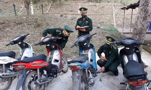 Bộ đội Biên phòng Sơn La thu giữ 6 xe máy không rõ nguồn gốc đưa qua biên giới tiêu thụ
