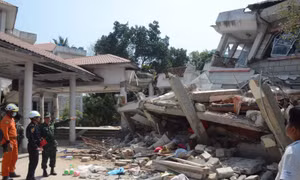 Lực lượng Quân đội và chó nghiệp vụ tích cực cứu nạn người dân Myanmar