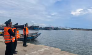 Bộ đội Biên phòng kêu gọi tàu thuyền vào bờ tránh trú bão số 5