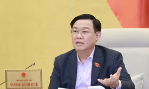 Chủ tịch Quốc hội Vương Đình Huệ phát biểu tại Phiên họp
