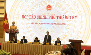 Thứ trưởng Bộ Công Thương Đỗ Thắng Hải cung cấp thông tin với các cơ quan báo chí tại họp báo