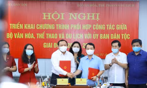 Ủy ban Dân tộc và Bộ Văn hóa, Thể thao và Du lịch triển khai Chương trình phối hợp công tác giai đoạn 2021-2025