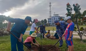 Huyện đảo Trường Sa hưởng ứng Tết trồng cây đầu năm mới 