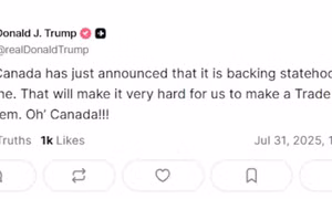 Tổng thống Trump phản ứng sau khi Canada cân nhắc công nhận Nhà nước Palestine