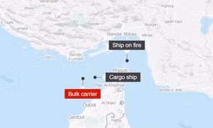 Đã có ba tàu chở hàng bị tấn công gần Eo biển Hormuz