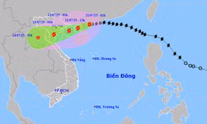 Thời tiết ngày 21/7: Bão số 3 tiến vào vịnh Bắc Bộ, biển động dữ dội