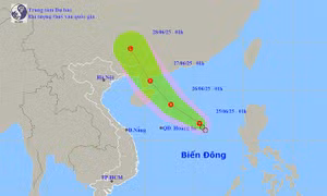 Thời tiết ngày 25/6: Áp thấp nhiệt đới trên biển Đông, nhiều khu vực đất liền mưa lớn cục bộ