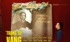 'Trang sử vàng' – Tác phẩm điêu khắc ánh sáng khắc họa chân dung Bác Hồ