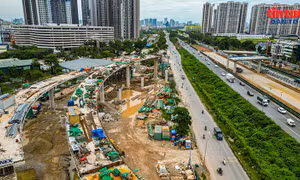 Hình ảnh nút giao Vành đai 3,5 - Đại lộ Thăng Long dần lộ diện