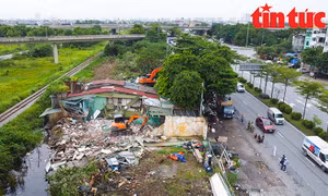Cưỡng chế giải phóng mặt bằng để hoàn thiện hạ tầng dự án cầu Thanh Trì