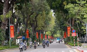 Hà Nội rực rỡ băng rôn, cờ hoa trước ngày bầu cử