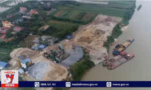 Bến bãi, trạm trộn bê tông trái phép hoành hành tại Hưng Yên