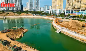 Tăng tốc hoàn thiện hồ điều hòa Phú Đô và Mễ Trì trước mùa mưa lớn