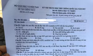Đề thi tổ hợp khoa học tự nhiên kỳ thi THPT quốc gia 2019