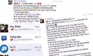 Mánh khóe lừa đảo thông qua tin nhắn Facebook báo trúng thưởng
