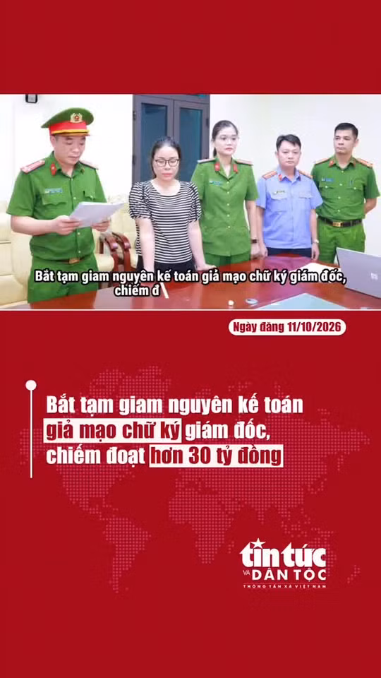 Bắt tạm giam nguyên kế toán giả mạo chữ ký giám đốc, chiếm đoạt hơn 30 tỷ đồng