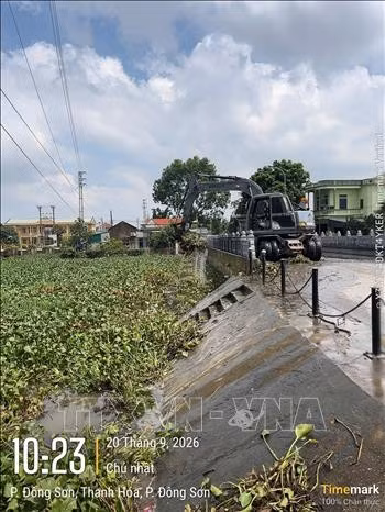 Các chi nhánh thủy lợi huy động máy múc vớt bèo, rác, vật cản; nạo vét bùn đất và xử lý ngay những vị trí bồi lắng, ách tắc, thu hẹp dòng chảy, không để các điểm ách tắc kéo dài làm ảnh hưởng đến khả năng tiêu úng trên địa bàn.