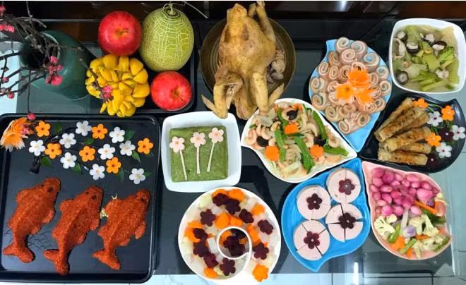 Mâm cỗ cúng ông Công, ông Táo của mẹ đảm khiến cư dân mạng trầm trồ ảnh 1