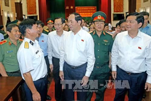Chủ tịch nước tiếp xúc cử tri lực lượng vũ trang ảnh 1