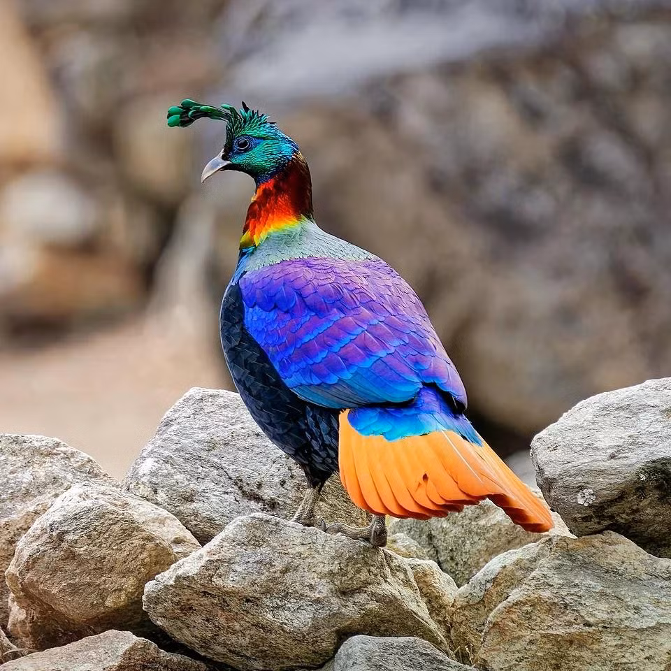 Chim monal Himalaya ở công viên quốc gia Sagarmatha, Nepal. Ảnh: Wikimedia Commons