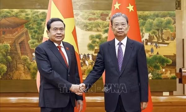 Chủ tịch Quốc hội Trần Thanh Mẫn hội đàm với Ủy viên trưởng Nhân đại Trung Quốc