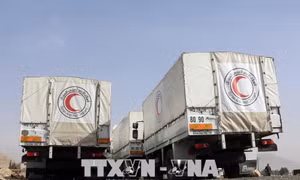 Đoàn xe cứu trợ nhân đạo thứ hai tiến vào miền Đông Ghouta, Syria