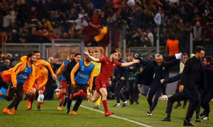 Giành chiến thắng 'không tưởng', AS Roma hất cẳng Barca khỏi Champions League
