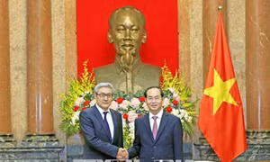 Chủ tịch nước Trần Đại Quang tiếp Thư ký Hội đồng An ninh quốc gia Mông Cổ 