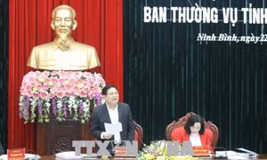Đại tướng Ngô Xuân Lịch chỉ đạo kiểm điểm tự phê bình và phê bình của Ban Thường vụ Tỉnh ủy Ninh Bình 