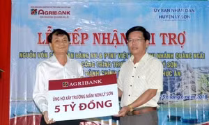 Agribank hỗ trợ huyện đảo Lý Sơn xây trường mầm non đạt chuẩn quốc gia 