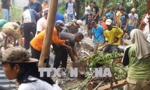 Sập nhà ở Indonesia, 6 học sinh thiệt mạng