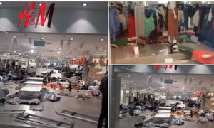 Showroom H&M bị đập phá tan tành vì quảng cáo ‘ví người như khỉ’