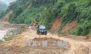 Đã thông đường lên xã Sùng Đô, huyện Văn Chấn, Yên Bái