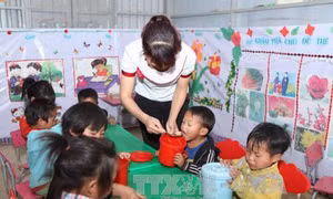 Trẻ mẫu giáo vùng đặc biệt khó khăn và thuộc hộ nghèo được hỗ trợ ăn trưa