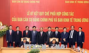 Ban Cán sự Đảng Chính phủ, Ban Kinh tế Trung ương ký Quy chế phối hợp công tác 